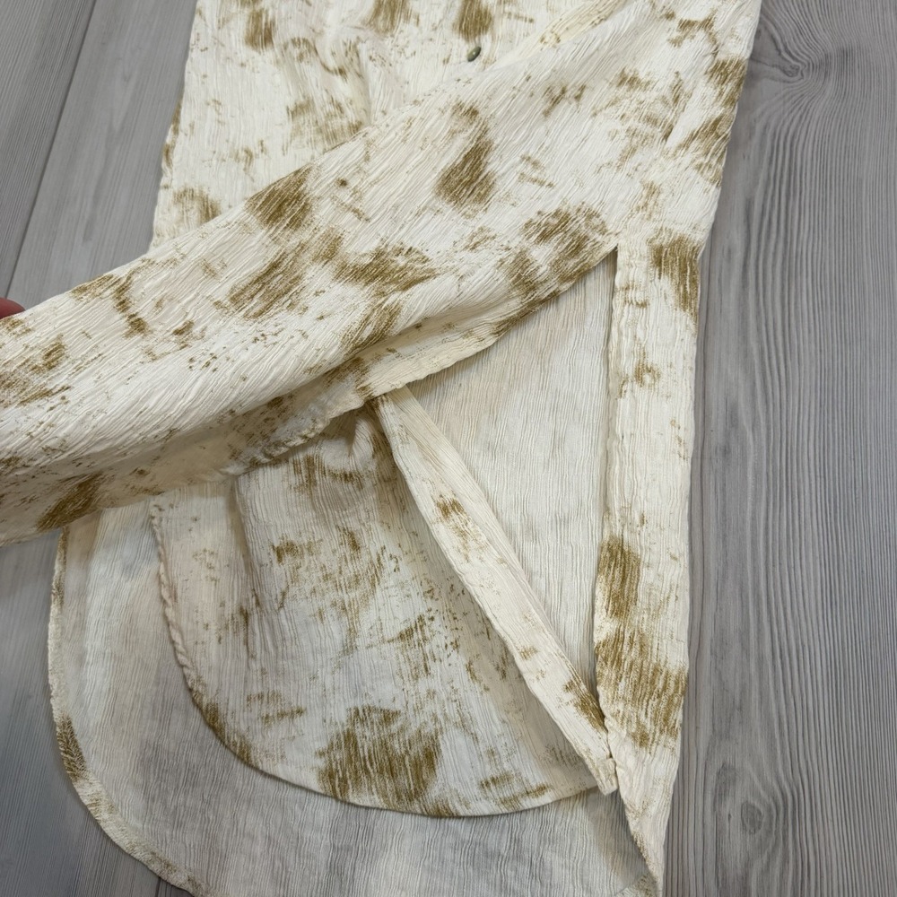 Anthropologie - Little Lies Crinkle Dye Tie Waist Shirt Midi Dress Size Small - Picture 6 of 13